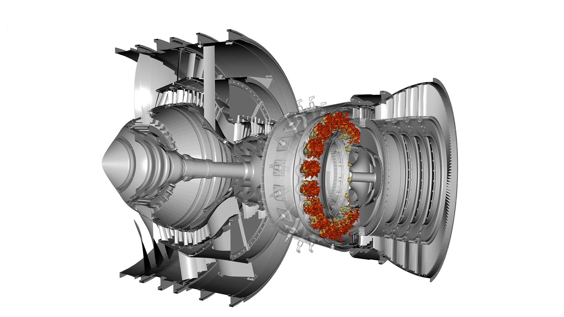 star-ccm+-turbine Gas turbine engine modeled in Simcenter STAR-CCM+