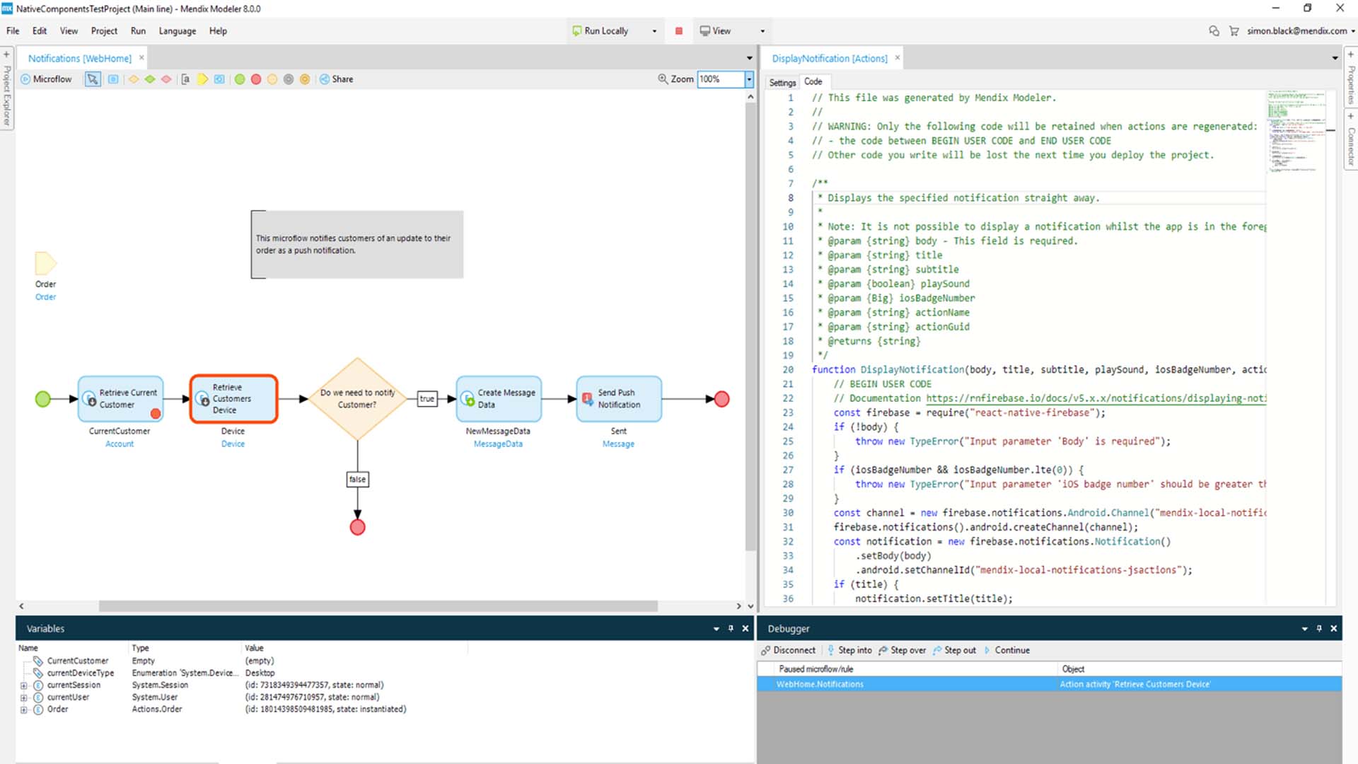 mendix-code-options Development options with Siemens Mendix