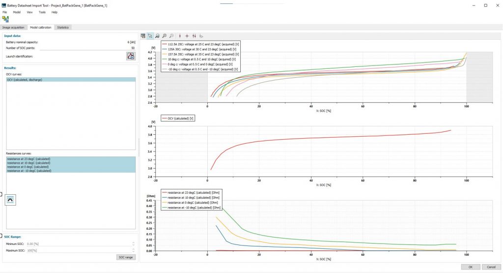 Amesim Battery Tool Import model calibration