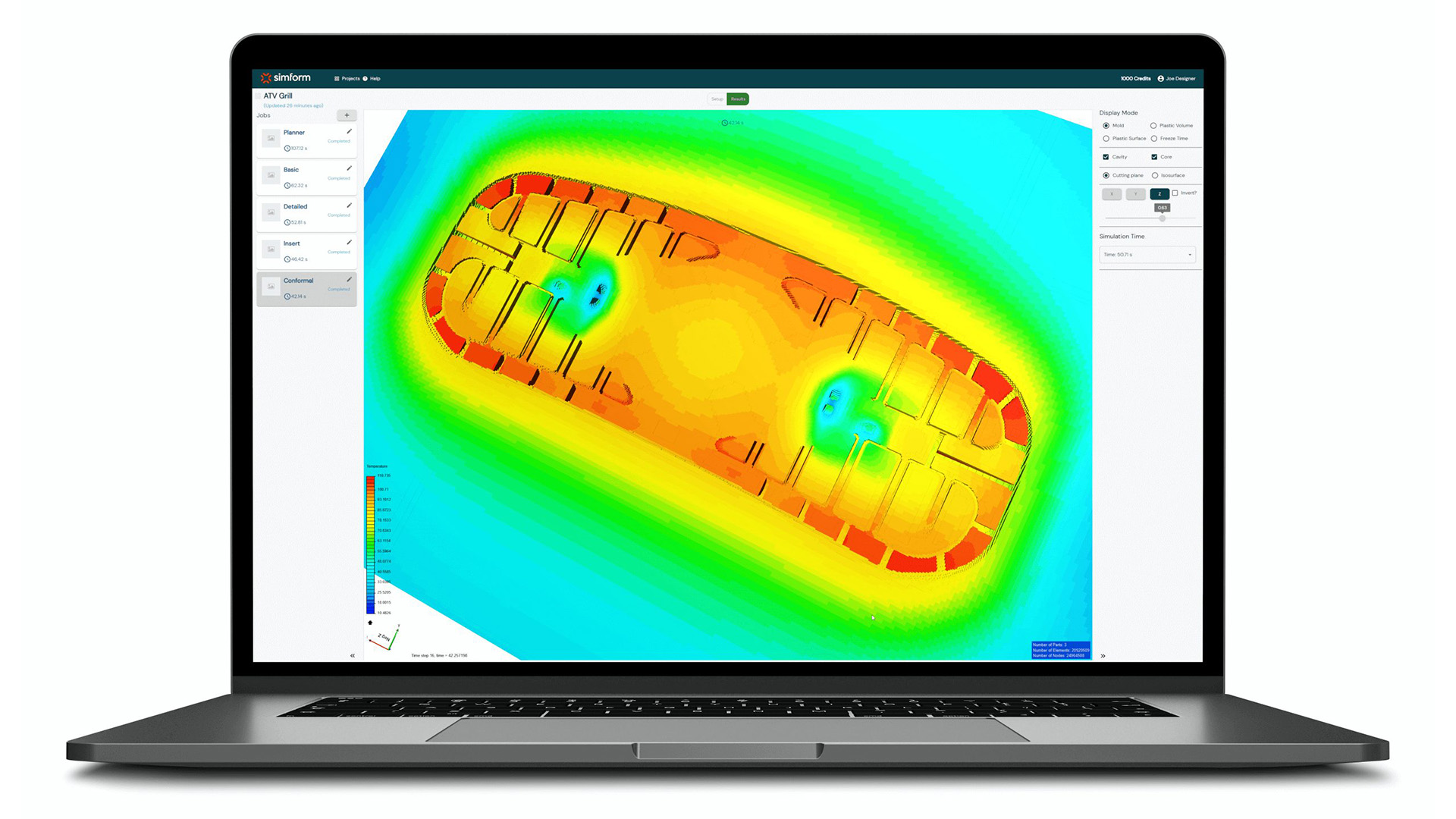 simform-app-on-laptop SimForm mold cooling app on a laptop